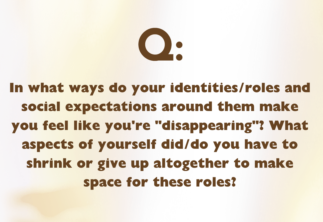 Question 1: In what ways does this identity/role(s) or social expectations around it/them make you feel like you're 